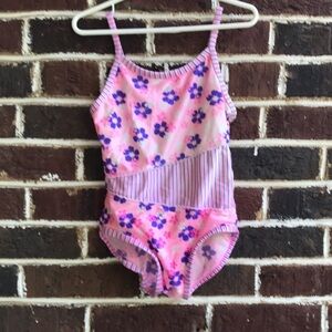 Islander girls floral pink swimsuit, Sz 7/8